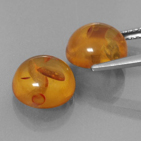 Pedras preciosas de âmbar laranja natural de  ct, transparente, transparente/translúcido