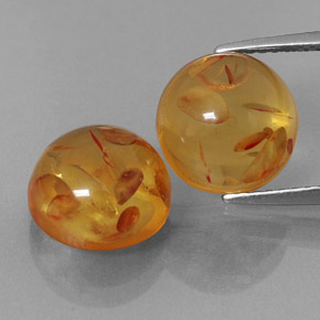 Pedras preciosas de âmbar laranja natural de  ct, transparente, transparente/translúcido