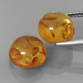 Pedras preciosas de âmbar laranja natural de  ct, transparente, transparente/translúcido