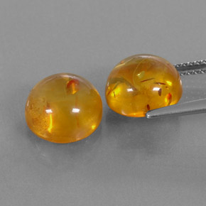 Pedras preciosas de âmbar laranja natural de  ct, transparente, transparente/translúcido