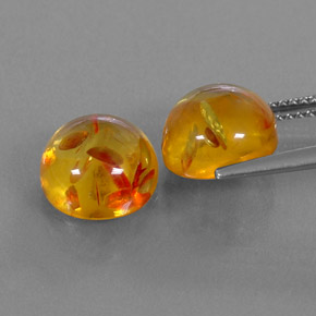 Pedras preciosas de âmbar laranja natural de  ct, transparente, transparente/translúcido