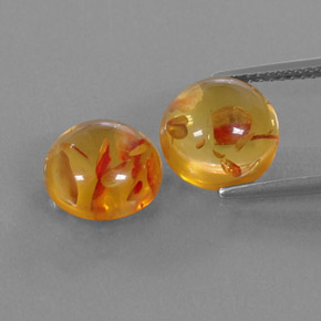 Pedras preciosas de âmbar laranja natural de  ct, transparente, transparente/translúcido