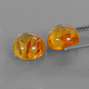 Pedras preciosas de âmbar laranja natural de  ct, transparente, transparente/translúcido