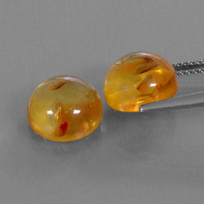 Pedras preciosas de âmbar laranja natural de  ct, transparente, transparente/translúcido