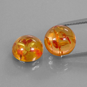 Pedras preciosas de âmbar laranja natural de  ct, transparente, transparente/translúcido