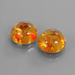 Pedras preciosas de âmbar laranja natural de  ct, transparente, transparente/translúcido