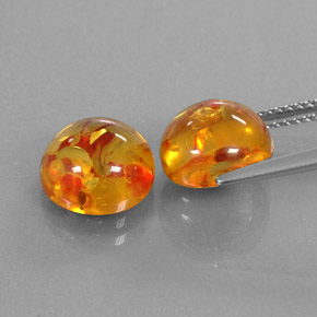 Pedras preciosas de âmbar laranja natural de  ct, transparente, transparente/translúcido