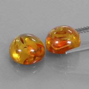 Pedras preciosas de âmbar laranja natural de  ct, transparente, transparente/translúcido