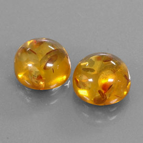 Pedras preciosas de âmbar laranja natural de  ct, transparente, transparente/translúcido