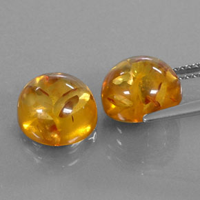 Pedras preciosas de âmbar laranja natural de  ct, transparente, transparente/translúcido