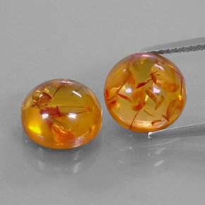 Pedras preciosas de âmbar laranja natural de  ct, transparente, transparente/translúcido