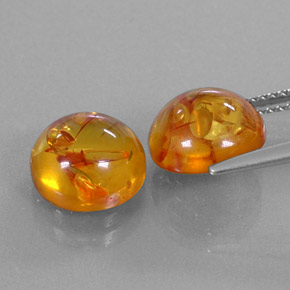 Pedras preciosas de âmbar laranja natural de  ct, transparente, transparente/translúcido