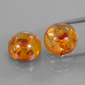 Pedras preciosas de âmbar laranja natural de  ct, transparente, transparente/translúcido