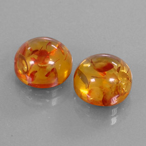Pedras preciosas de âmbar laranja natural de  ct, transparente, transparente/translúcido