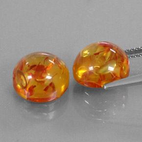 Pedras preciosas de âmbar laranja natural de  ct, transparente, transparente/translúcido