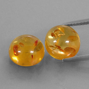 Pedras preciosas de âmbar laranja natural de  ct, transparente, transparente/translúcido