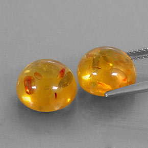 Pedras preciosas de âmbar laranja natural de  ct, transparente, transparente/translúcido