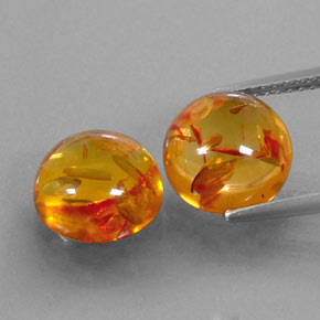 Pedras preciosas de âmbar laranja natural de  ct, transparente, transparente/translúcido