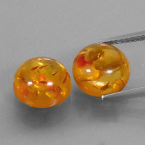 Pedras preciosas de âmbar laranja natural de  ct, transparente, transparente/translúcido