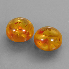 Pedras preciosas de âmbar laranja natural de  ct, transparente, transparente/translúcido
