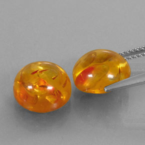Pedras preciosas de âmbar laranja natural de  ct, transparente, transparente/translúcido