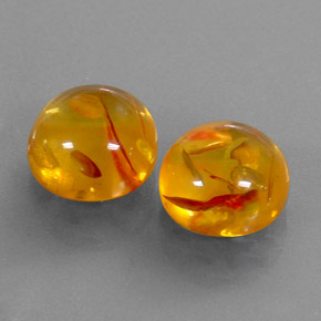 Pedras preciosas de âmbar laranja natural de  ct, transparente, transparente/translúcido