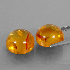 Pedras preciosas de âmbar laranja natural de  ct, transparente, transparente/translúcido