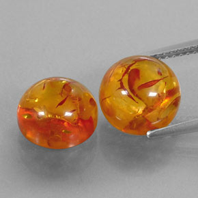 Pedras preciosas de âmbar laranja natural de  ct, transparente, transparente/translúcido