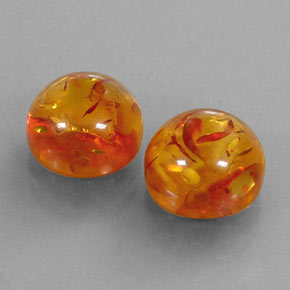 Pedras preciosas de âmbar laranja natural de  ct, transparente, transparente/translúcido