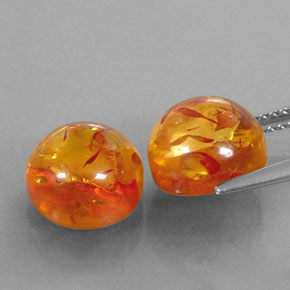 Pedras preciosas de âmbar laranja natural de  ct, transparente, transparente/translúcido