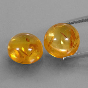 Pedras preciosas de âmbar laranja natural de  ct, transparente, transparente/translúcido