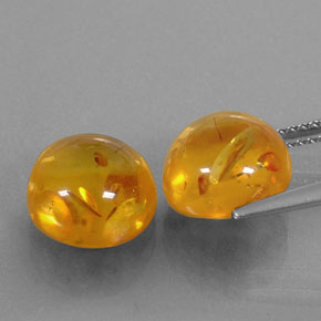 Pedras preciosas de âmbar laranja natural de  ct, transparente, transparente/translúcido