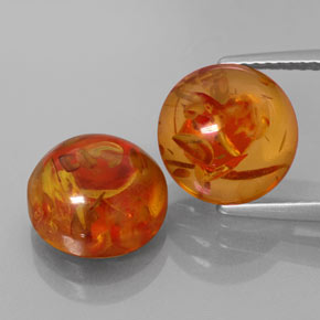 Pedras preciosas de âmbar laranja natural de  ct, transparente, transparente/translúcido