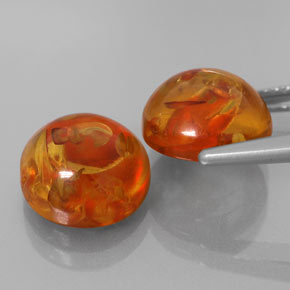 Pedras preciosas de âmbar laranja natural de  ct, transparente, transparente/translúcido