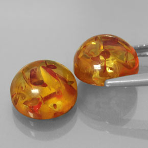 Pedras preciosas de âmbar laranja natural de  ct, transparente, transparente/translúcido