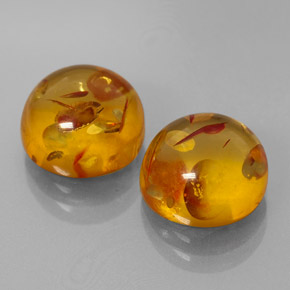 Pedras preciosas de âmbar laranja natural de  ct, transparente, transparente/translúcido