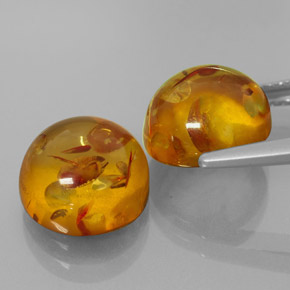 Pedras preciosas de âmbar laranja natural de  ct, transparente, transparente/translúcido