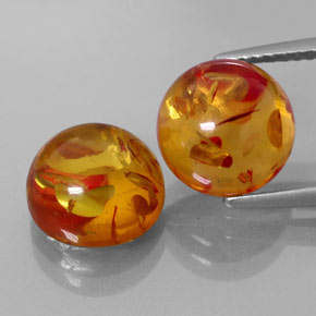 Pedras preciosas de âmbar laranja natural de  ct, transparente, transparente/translúcido