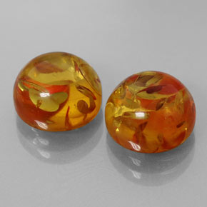 Pedras preciosas de âmbar laranja natural de  ct, transparente, transparente/translúcido