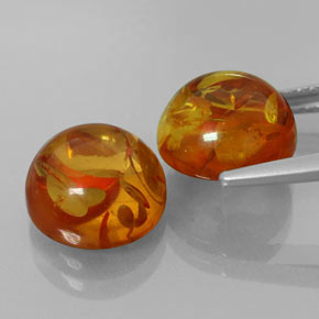 Pedras preciosas de âmbar laranja natural de  ct, transparente, transparente/translúcido