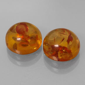 Pedras preciosas de âmbar laranja natural de  ct, transparente, transparente/translúcido