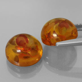 Pedras preciosas de âmbar laranja natural de  ct, transparente, transparente/translúcido