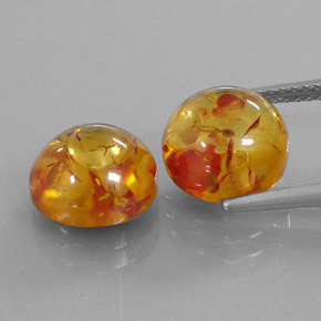 Pedras preciosas de âmbar laranja natural de  ct, transparente, transparente/translúcido