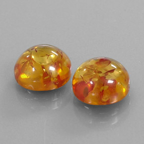 Pedras preciosas de âmbar laranja natural de  ct, transparente, transparente/translúcido