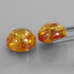 Pedras preciosas de âmbar laranja natural de  ct, transparente, transparente/translúcido