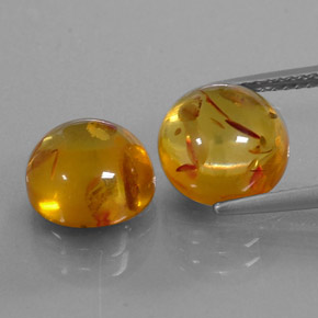 Pedras preciosas de âmbar laranja natural de  ct, transparente, transparente/translúcido