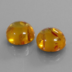 Pedras preciosas de âmbar laranja natural de  ct, transparente, transparente/translúcido
