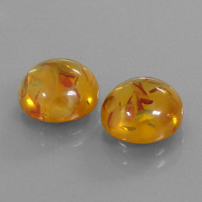 Pedras preciosas de âmbar laranja natural de  ct, transparente, transparente/translúcido