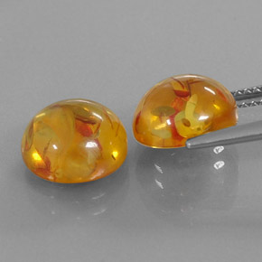 Pedras preciosas de âmbar laranja natural de  ct, transparente, transparente/translúcido