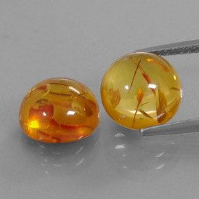 Pedras preciosas de âmbar laranja natural de  ct, transparente, transparente/translúcido